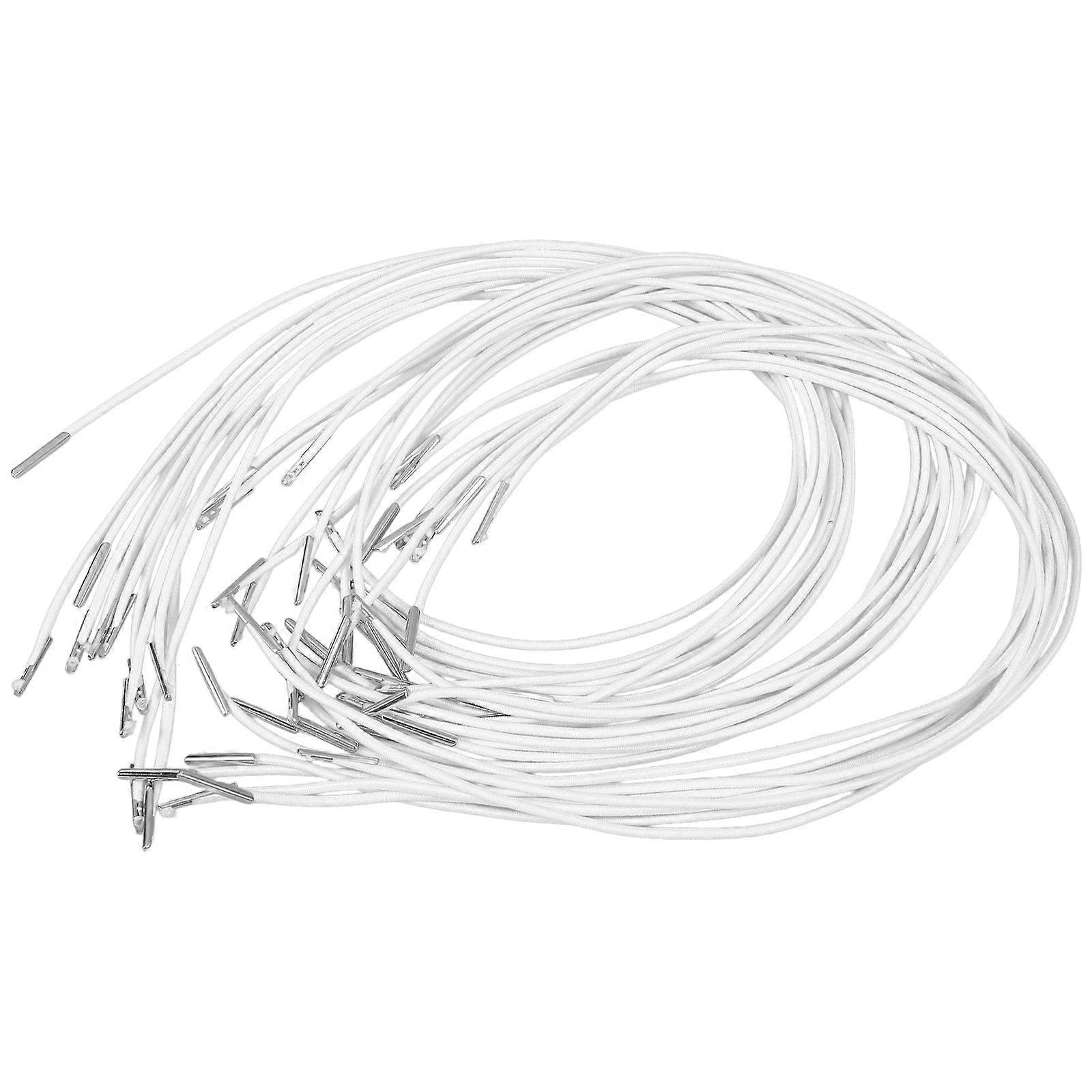 Elastic String Cord for Hats with Adjustable Fastening 30Pcs White