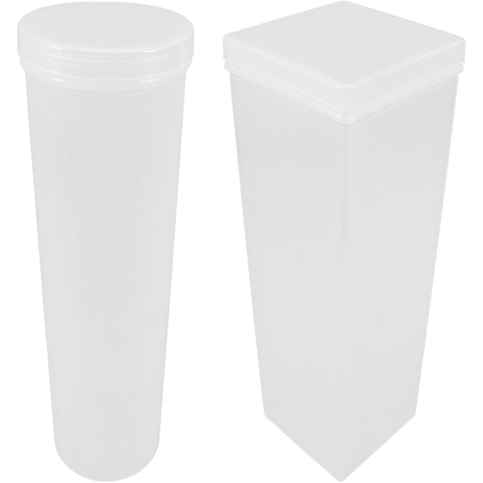 Cracker Container Transparent PP for Storage Use 2Pcs Cookie Jars with Lid