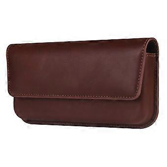 Horizontal Double Magnetic Phone Waist Bag for Universal 6.1-6.3 Inch PU Leather Belt Pouch