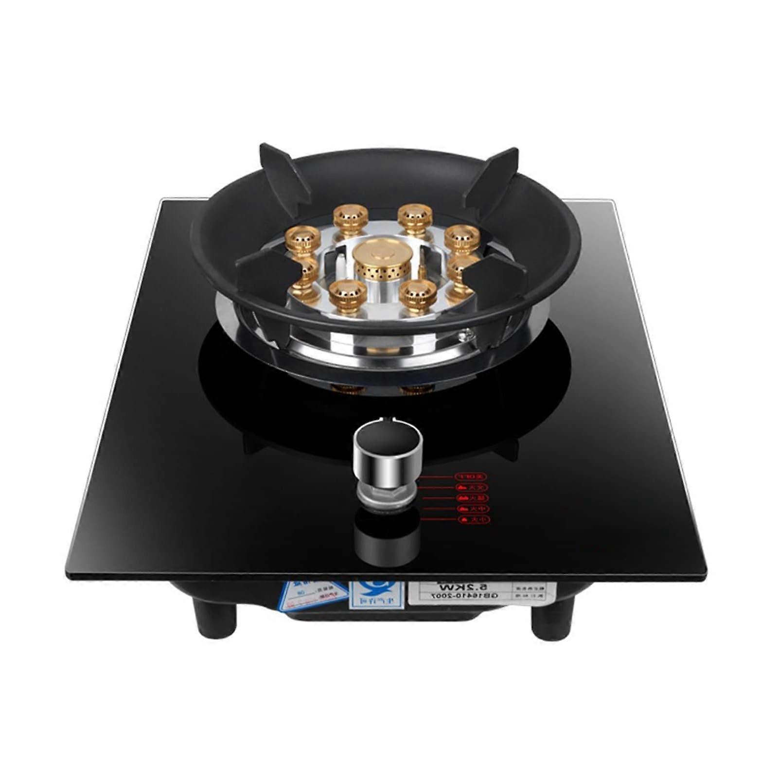 Gas Stove Cooktop with  Heat Output, Dual Gas Compatibility, ExplosionProof Tempered Glass