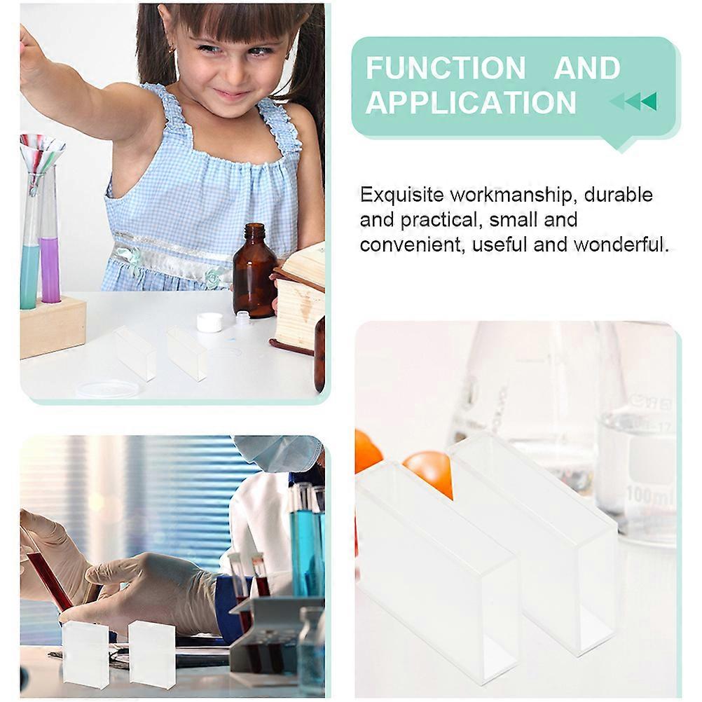 Glass Cuvette Cell for Laboratory Spectrophotometry 2Pcs