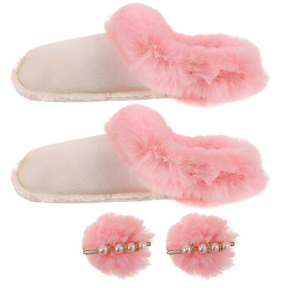 Removable Liner Plush Slippers with 2Pairs for