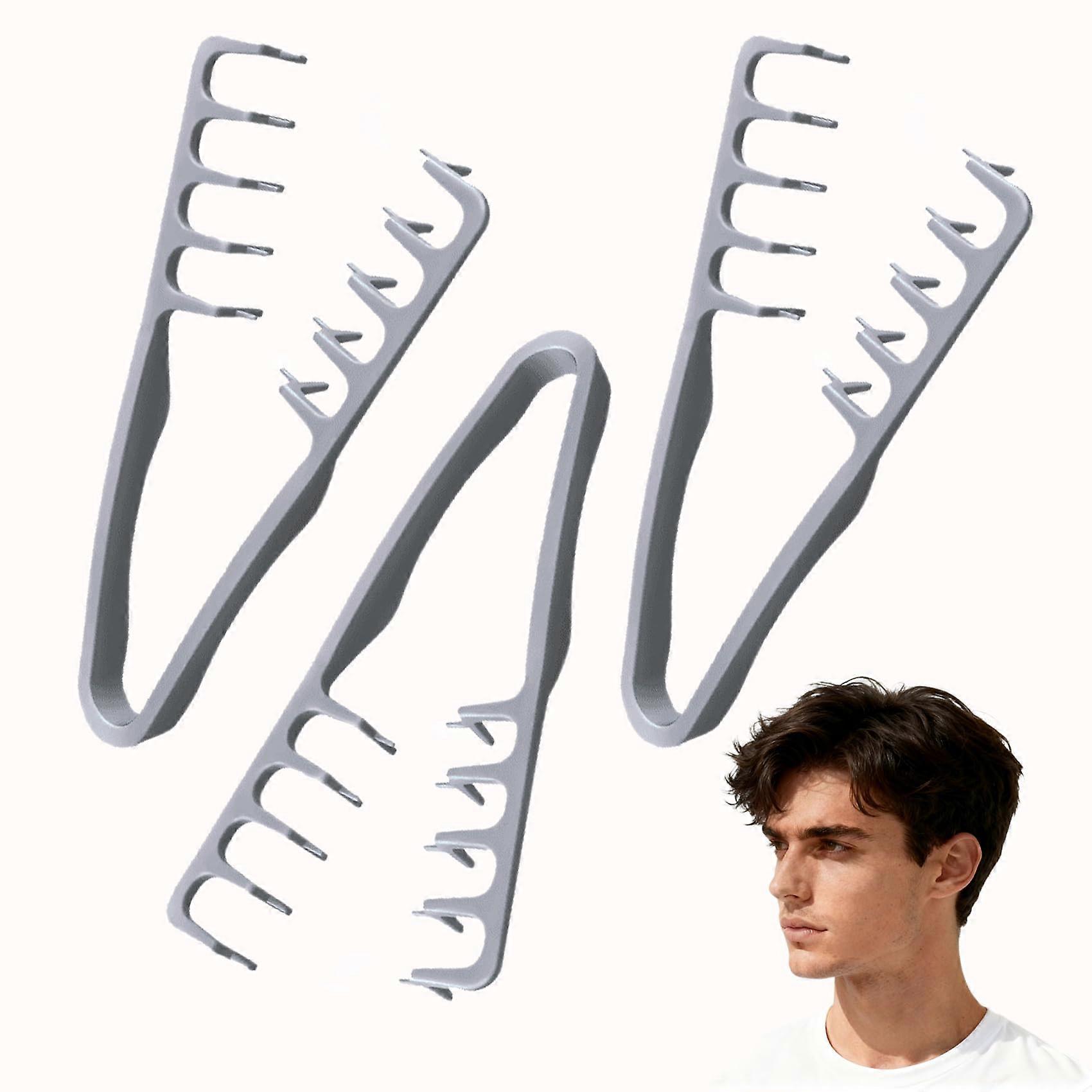 Volumizing WideTooth Hair Comb Set for Men and Women, Boost Volume and Create Stylish Waves, 3PCS Gray
