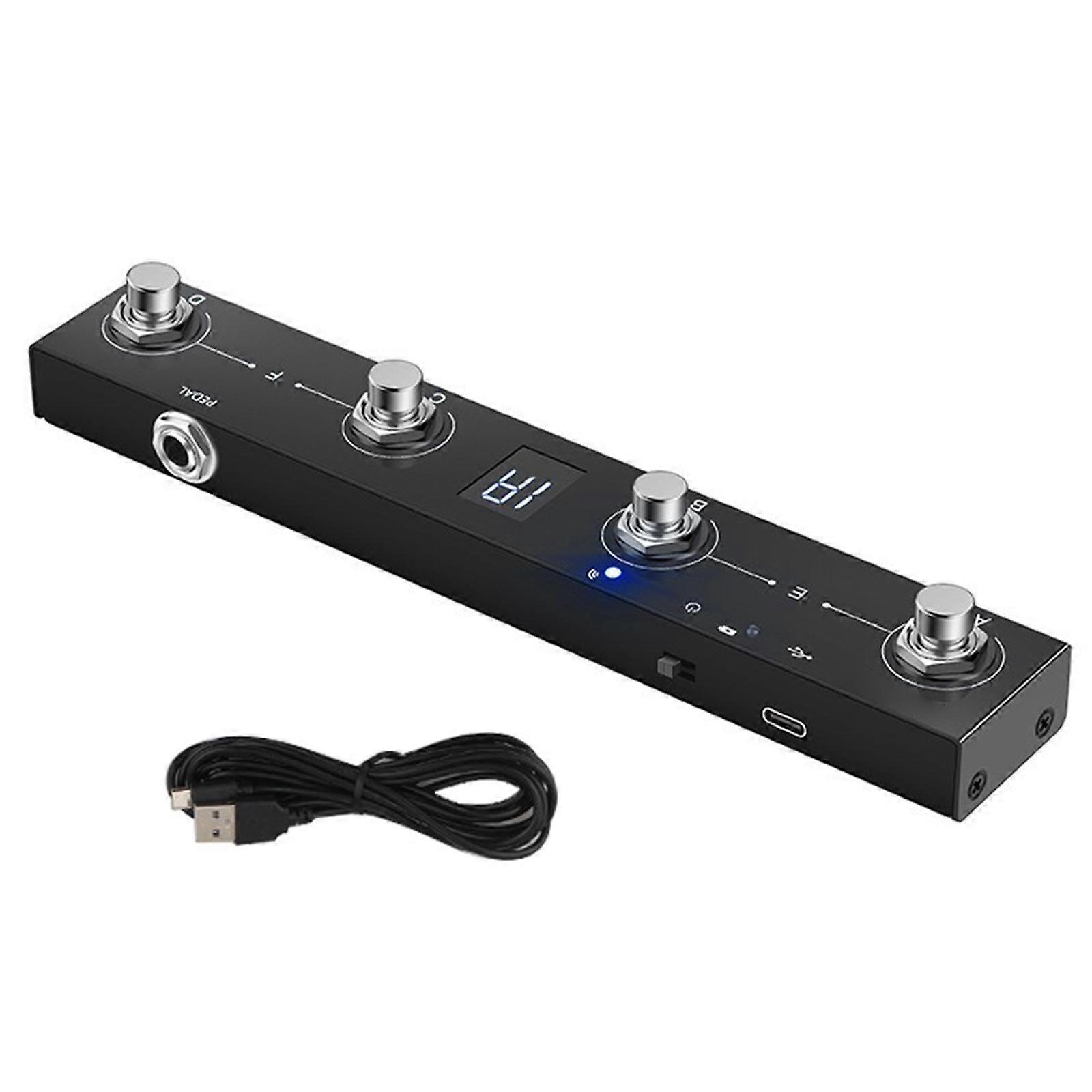 M-VAVE Chocolate BT Wireless MIDI Controller Rechargeable 4 Buttons Functional MIDI Foot Controller Pedal APP Control