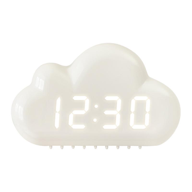 Creative Alarm Clock Cloud Shape Voice Control Led Clock Bedside Snooze Alarm Student Luminous Electronic Clock Table Clock