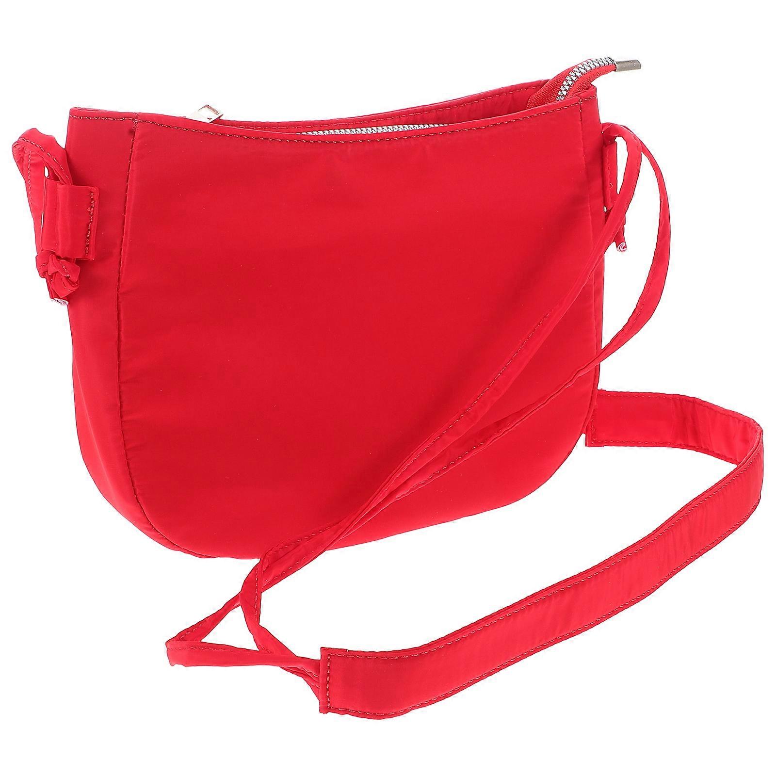 Adjustable Strap Bow Handbag Small Shoulder Bag for in Red