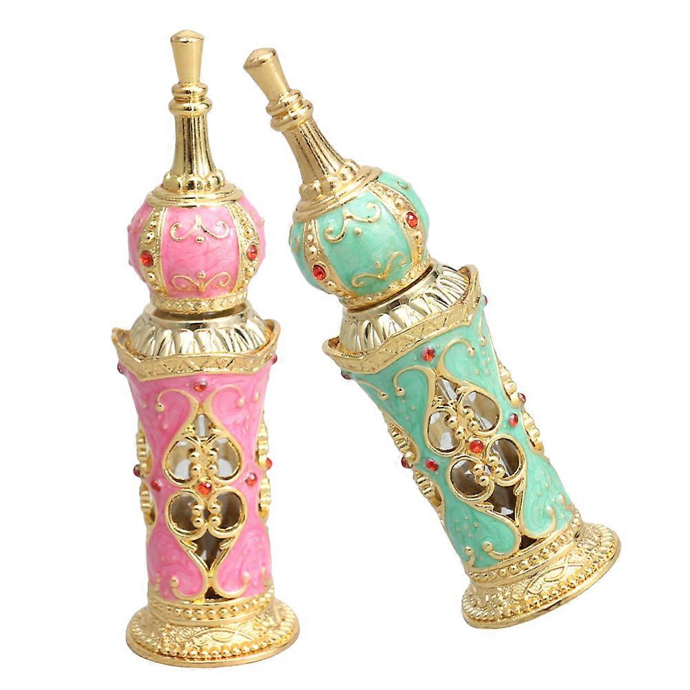 Empty Perfume Containers Small Perfume Bottle for Storage 2Pcs Metal Glass