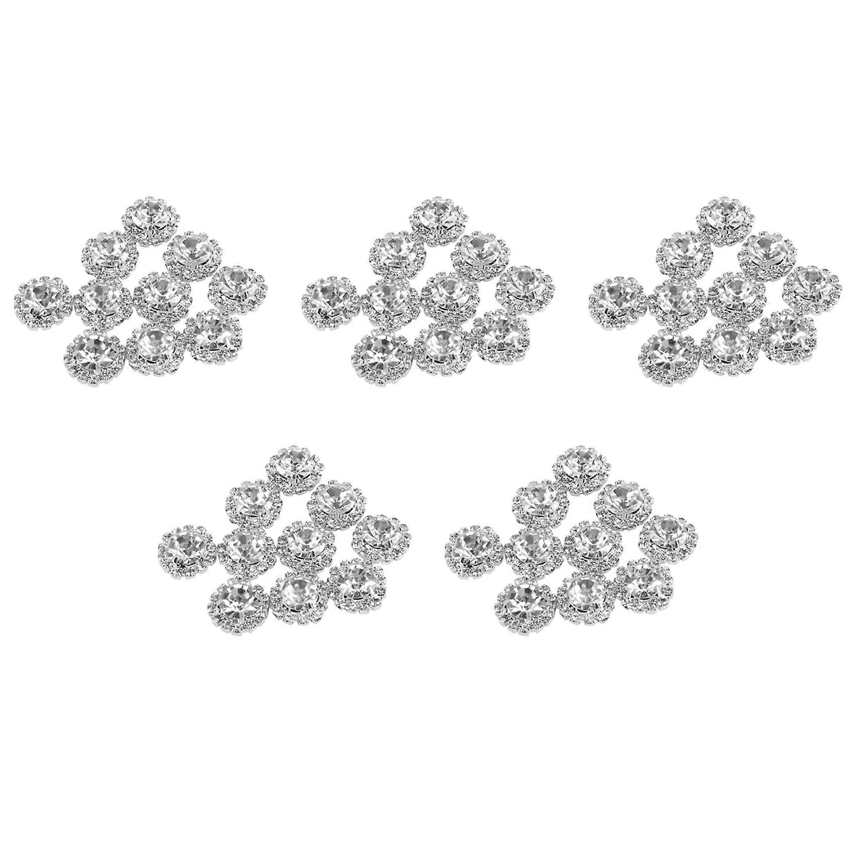 Crystal Rhinestone Button Flat Back Decoration DIY 15mm 50 Pcs Clear