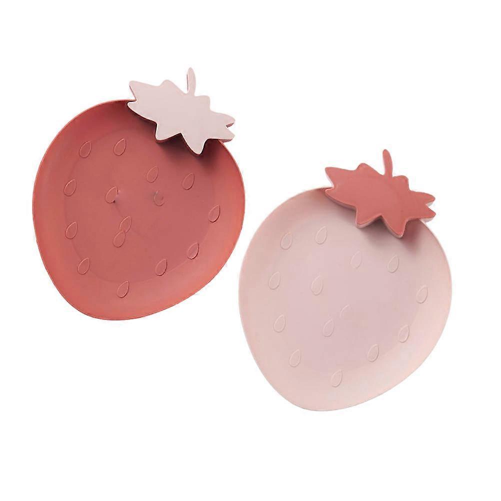 Candy Plate Strawberry Shape Snack Dish for Home Serving 2Pcs Set