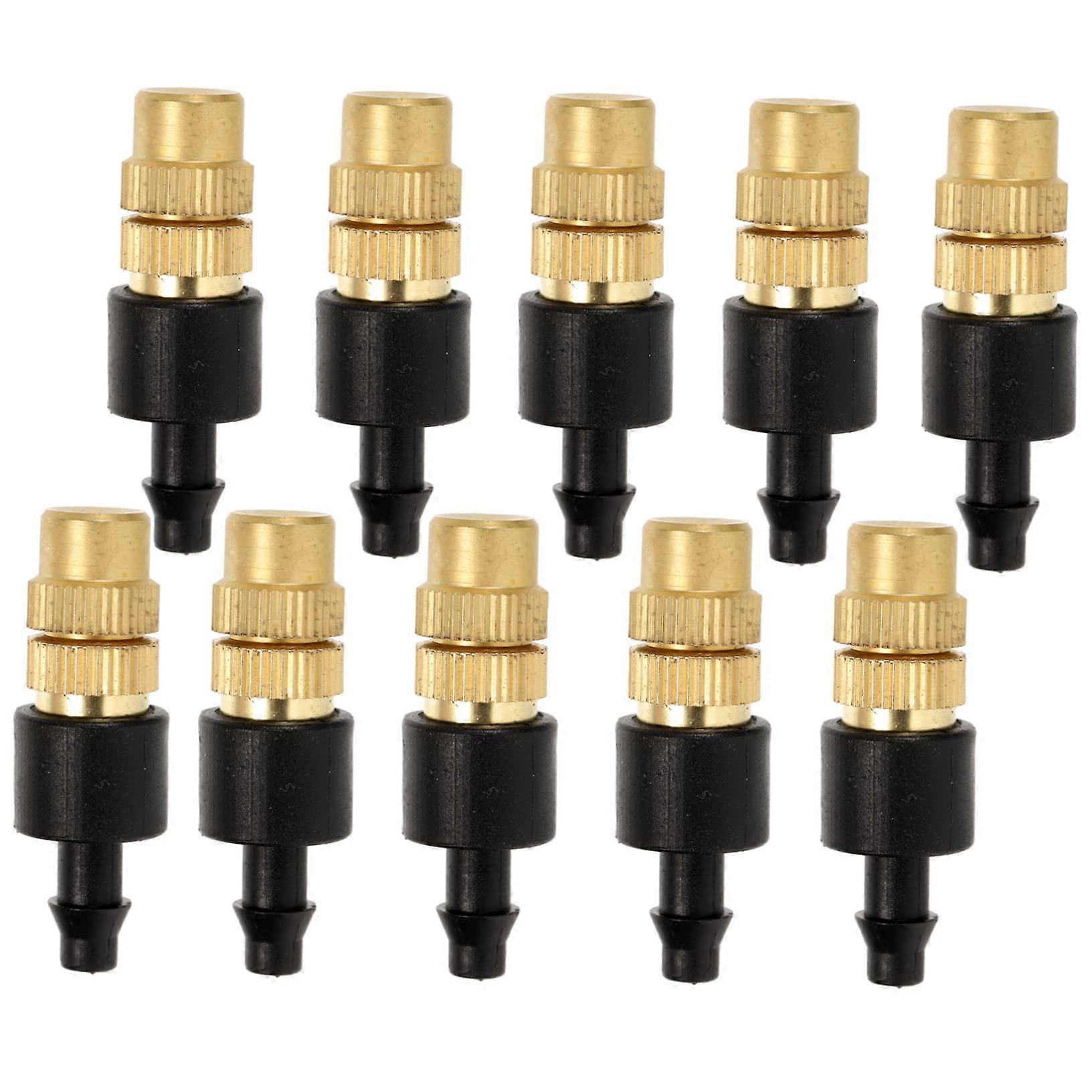 10pcs Adjustable Copper Misting Nozzle Rust Garden Sprinkler for Outdoor Cooling Irrigation