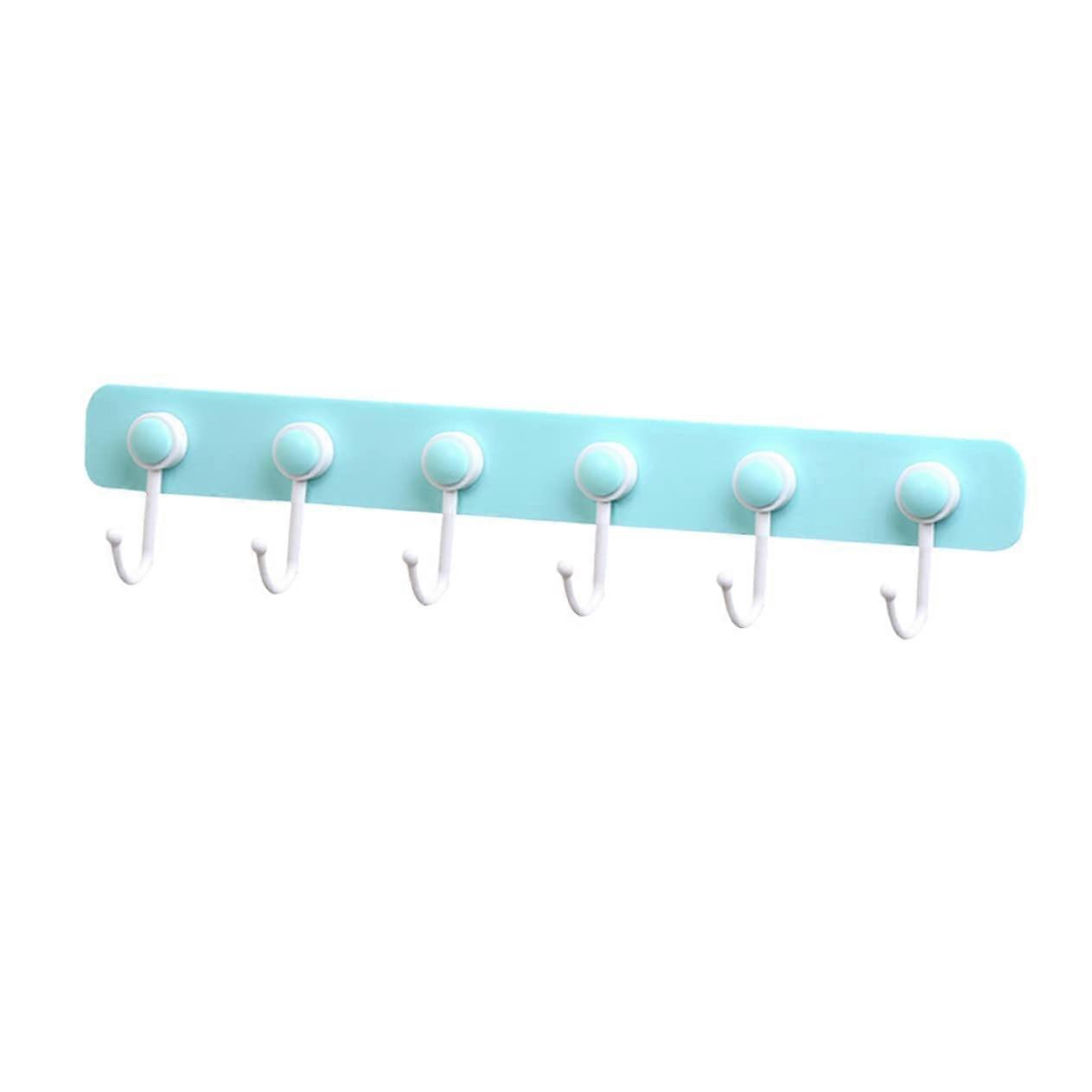 Adhesive Wall Hooks with Strong Grip, No Drill Installation for Kitchen Bathroom Door Storage Blue