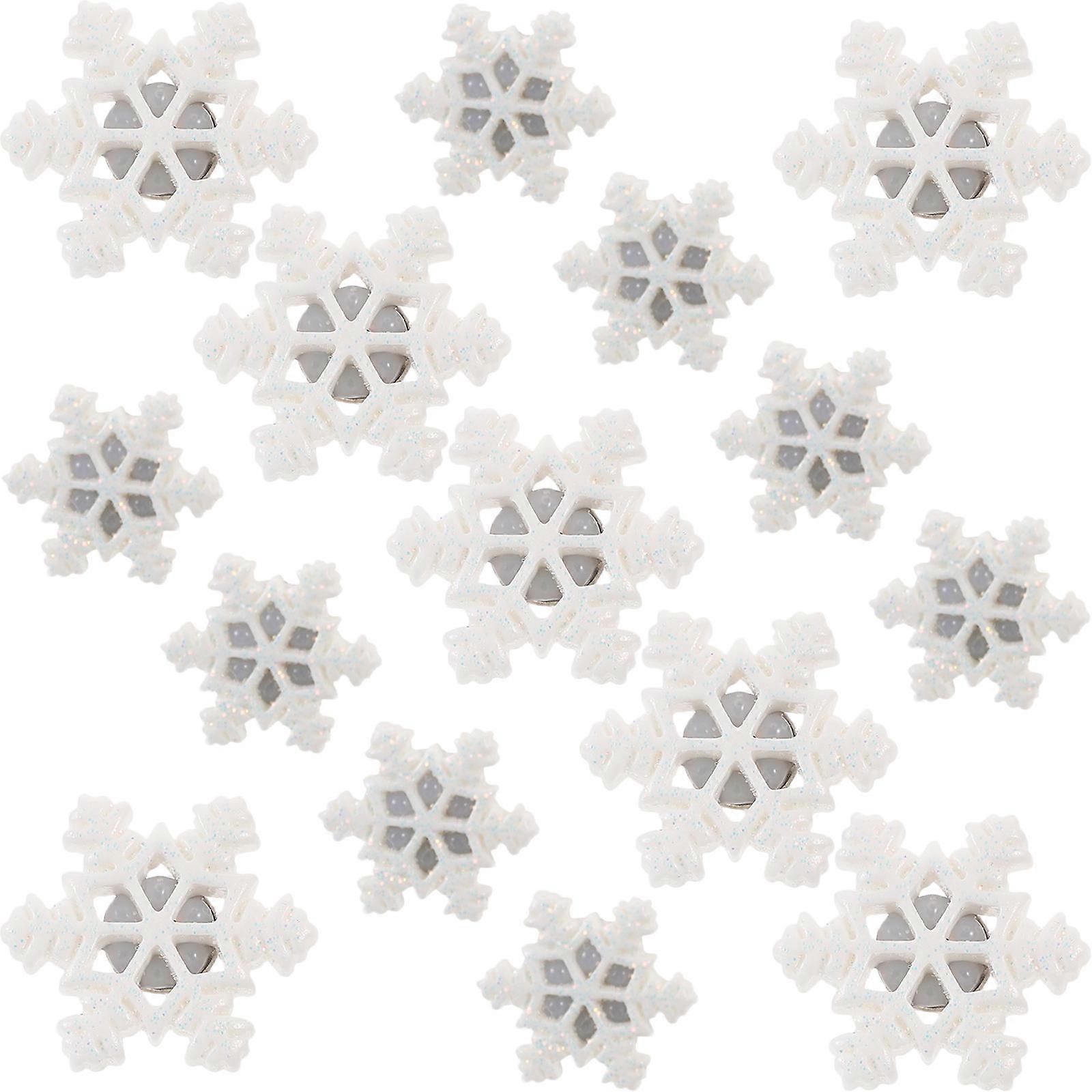 White Snowflake Push Pin Resin Thumbtacks for Decoration 30Pcs