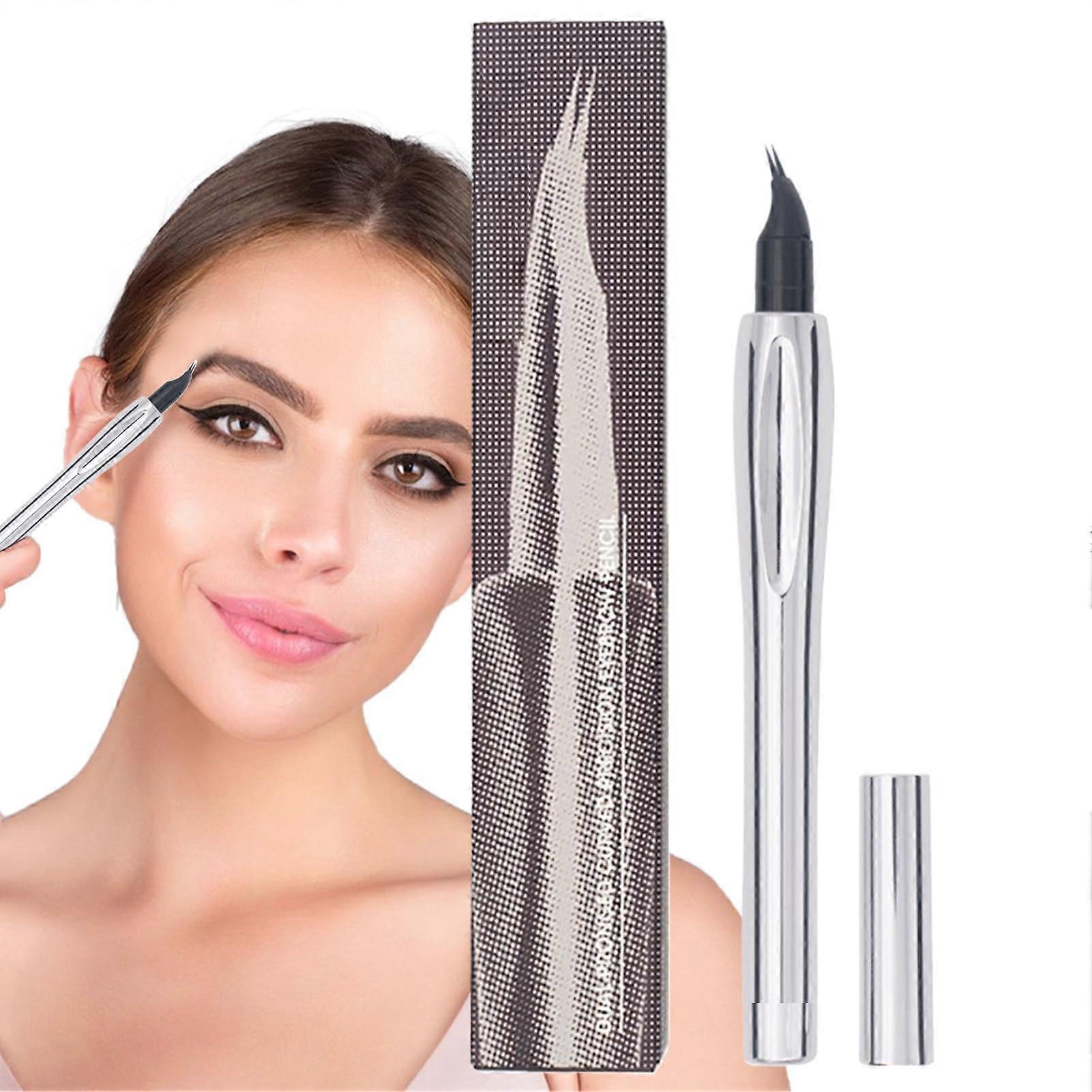 Forked Tip Eyebrow Pencil Microblading Pen  Long Lasting Smudge Resistant Brown Brow Shaping Tool
