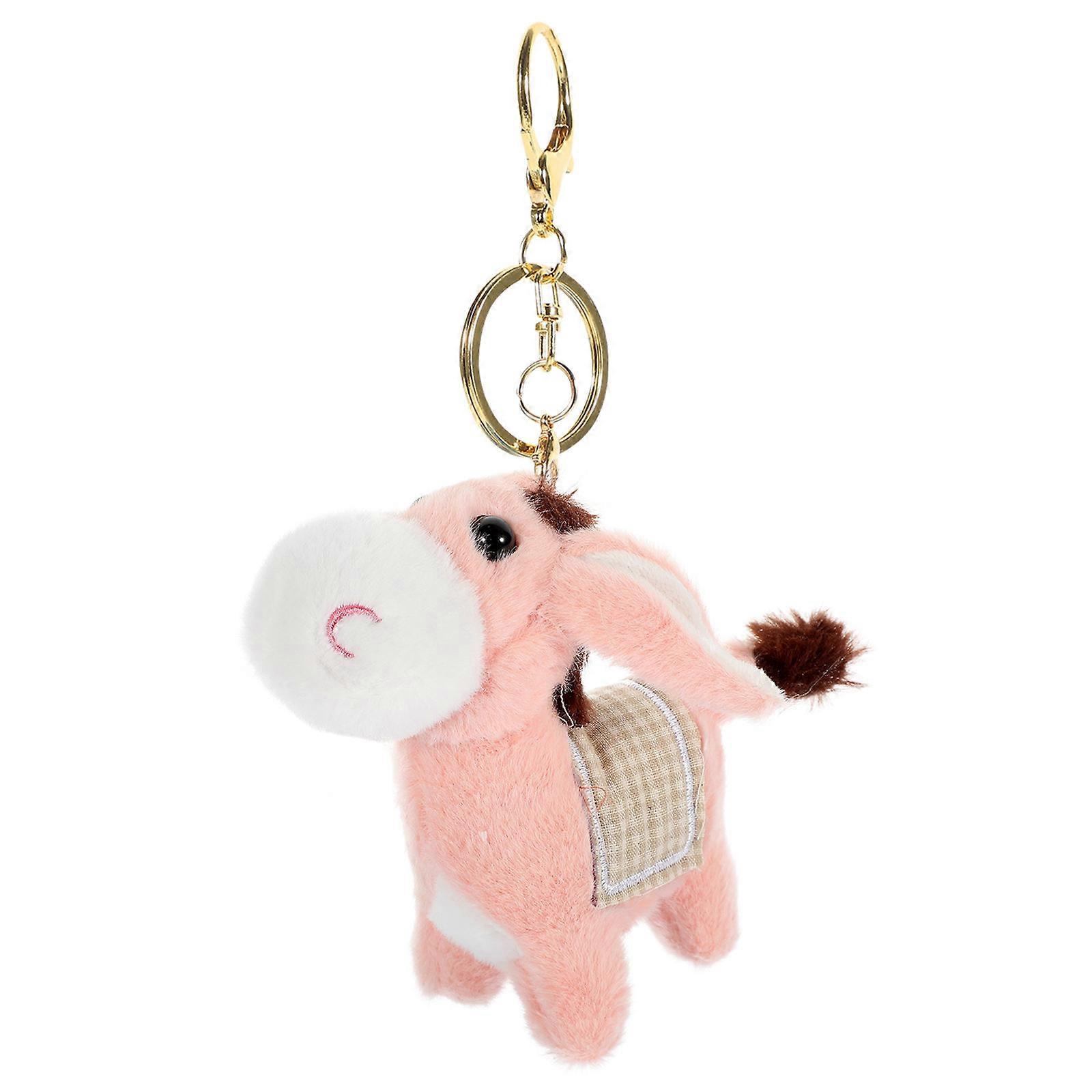 Stuffed Donkey Keyring Backpack Hanging Decoration Accessory for Sisters Daughters 1Set