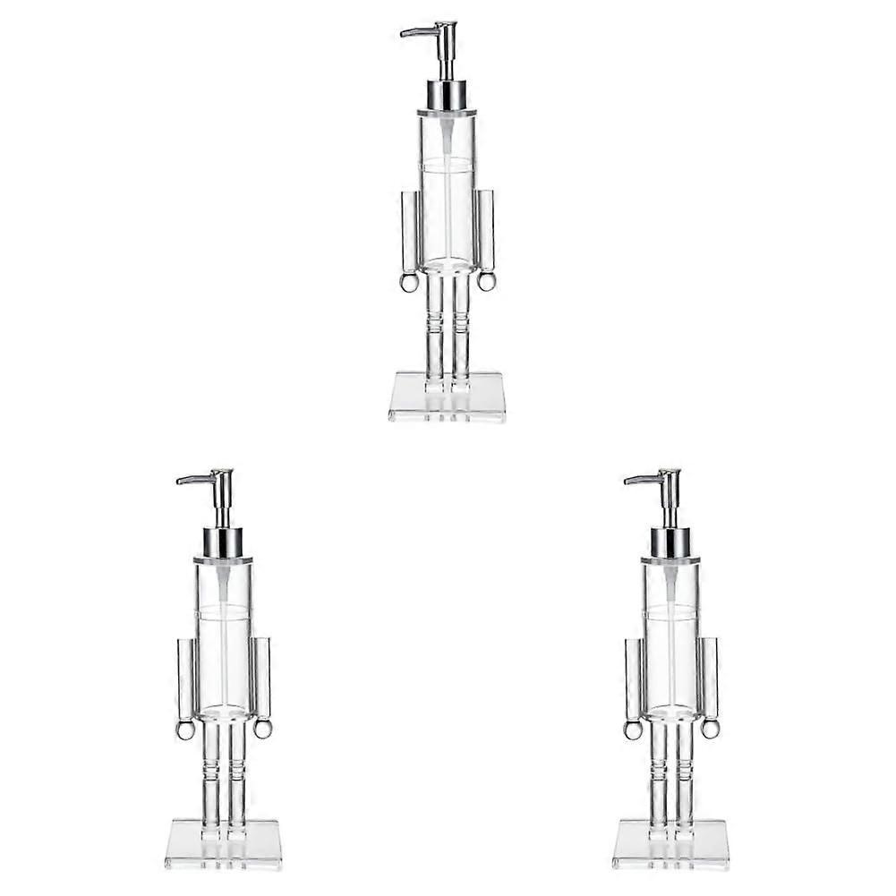 Acrylic Soap Dispenser Set 3pcs with Festive Nutcracker Design for Kitchen and Bathroom