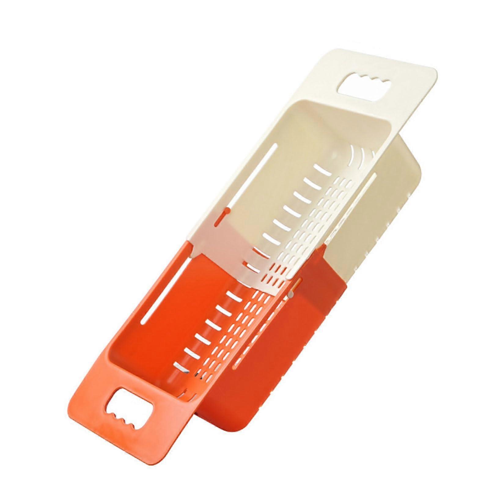 Kitchen Sink Colander Adjustable Over Sink Strainer Basket Expandable Design for Draining and Drying