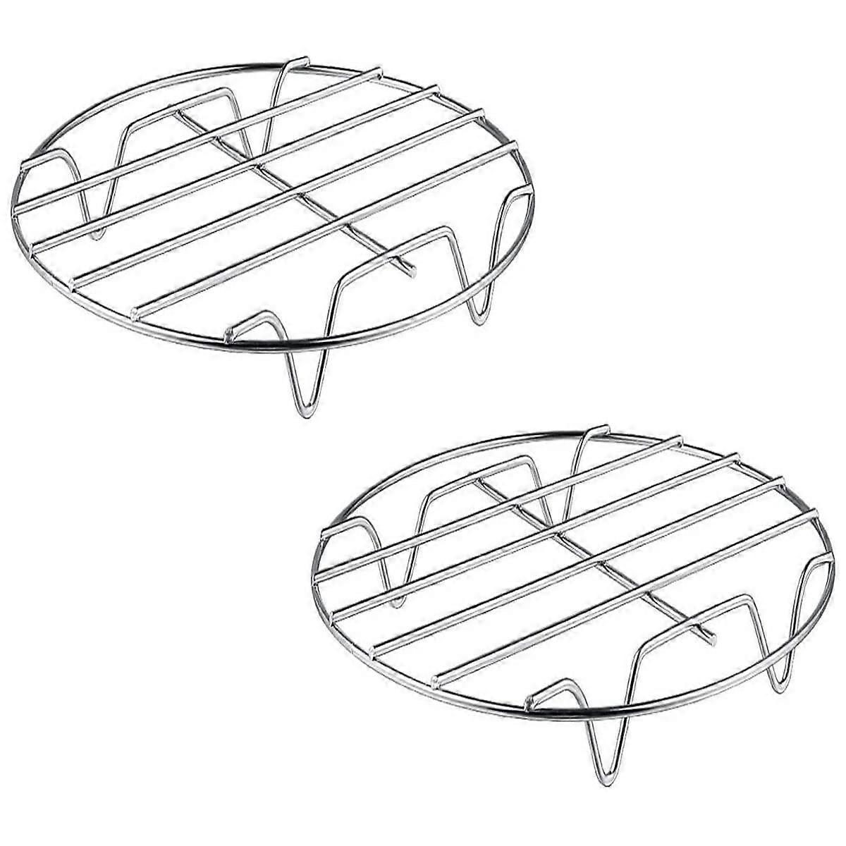 8 Inch Cooling Rack and Steamer Rack Set, Stainless Steel, Stackable, Rust Resistant, Dishwasher Safe