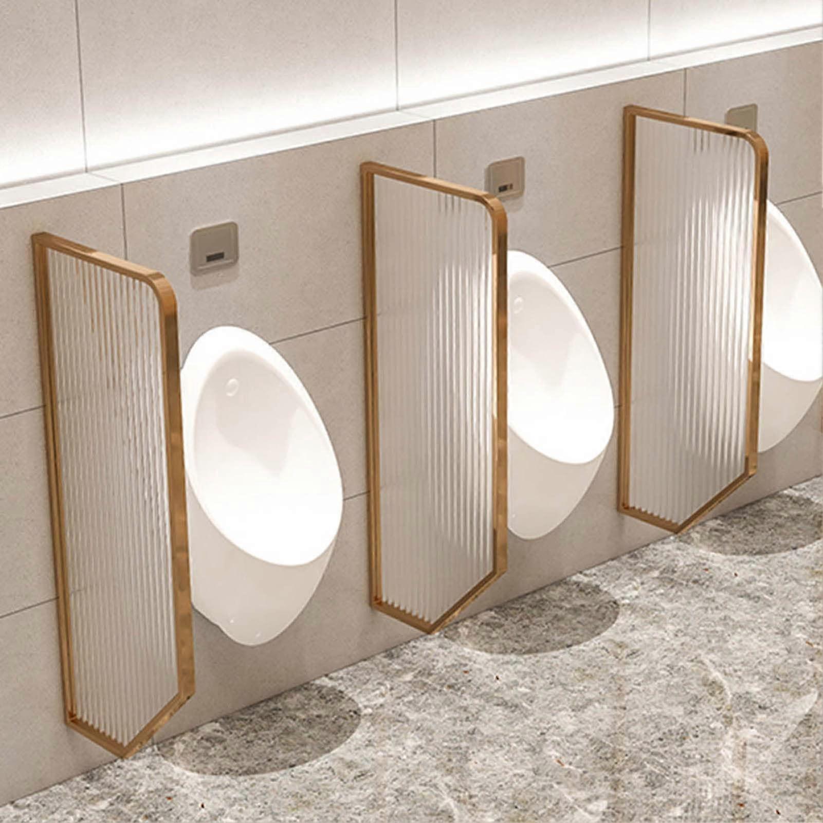 Urinal Privacy Screen with RustResistant Frame, Rose Gold WallMounted Bathroom Partition Divider, 3 Piece