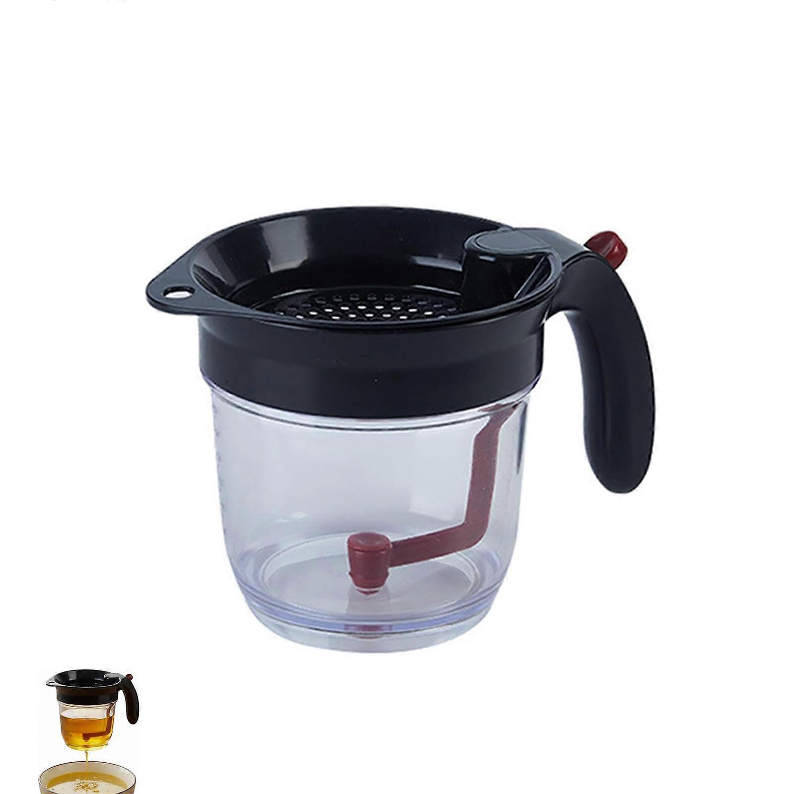 Fat Separator with Bottom Release, 4 Cup HeatResistant Glass Gravy Separator Measuring Cup