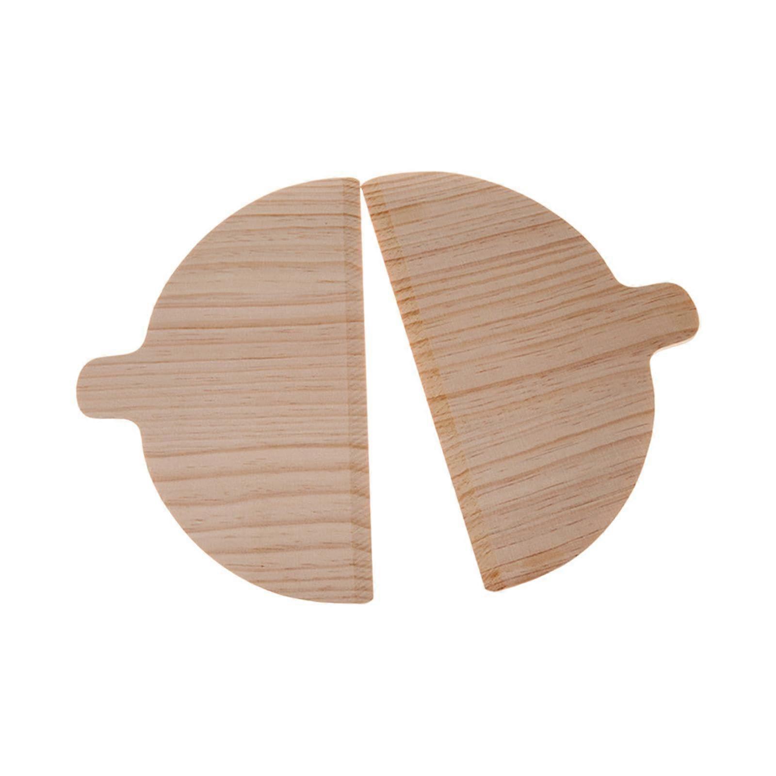 2 Pieces Wooden Pizza Peel Paddle Half Circular Design for Baking and Versatile Kitchen Use