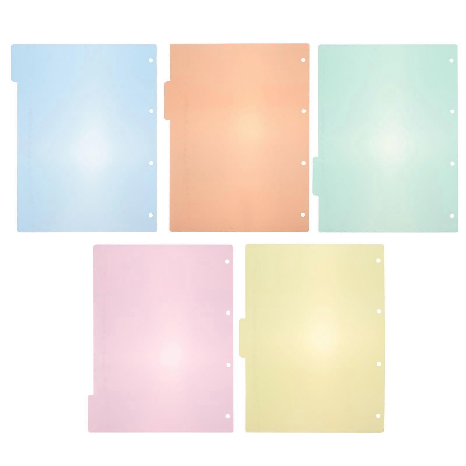10pcs A4 Binder Dividers Labels Insertable Multicolor Paper Tab for Office