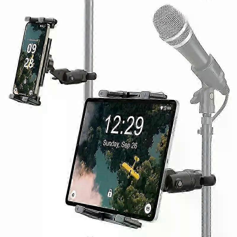 Microphone stand for tablets, microphone stand for iPad smartphones, microphone stand for live streaming.
