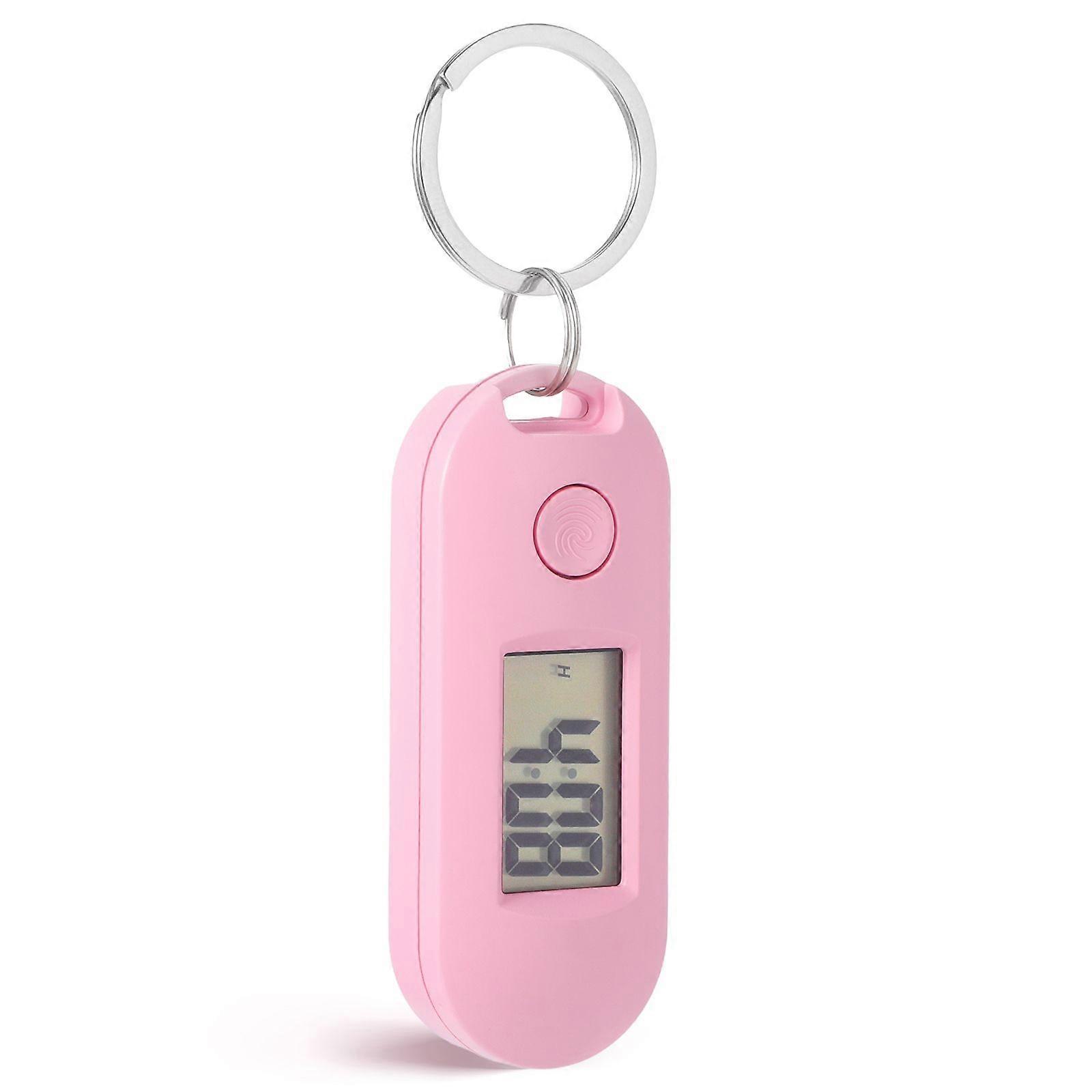 Keychain Hanging Watch Key Ring Digital Students Mute Keychain Watch Pink