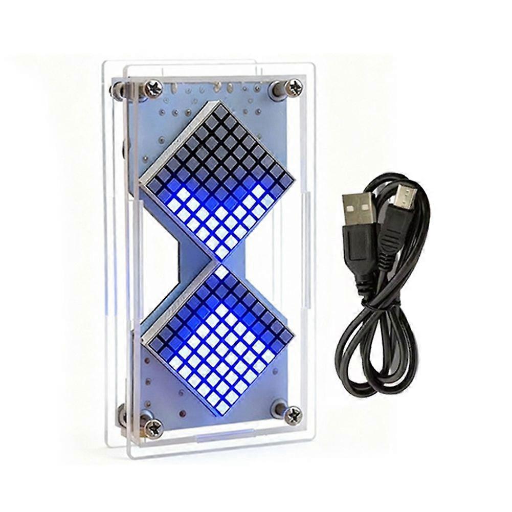 LED Dot Matrix Hourglass Gravity Sensor Cyberpunk Countdown Timer Clock 01-99 Minutes Custom Countdown Timer