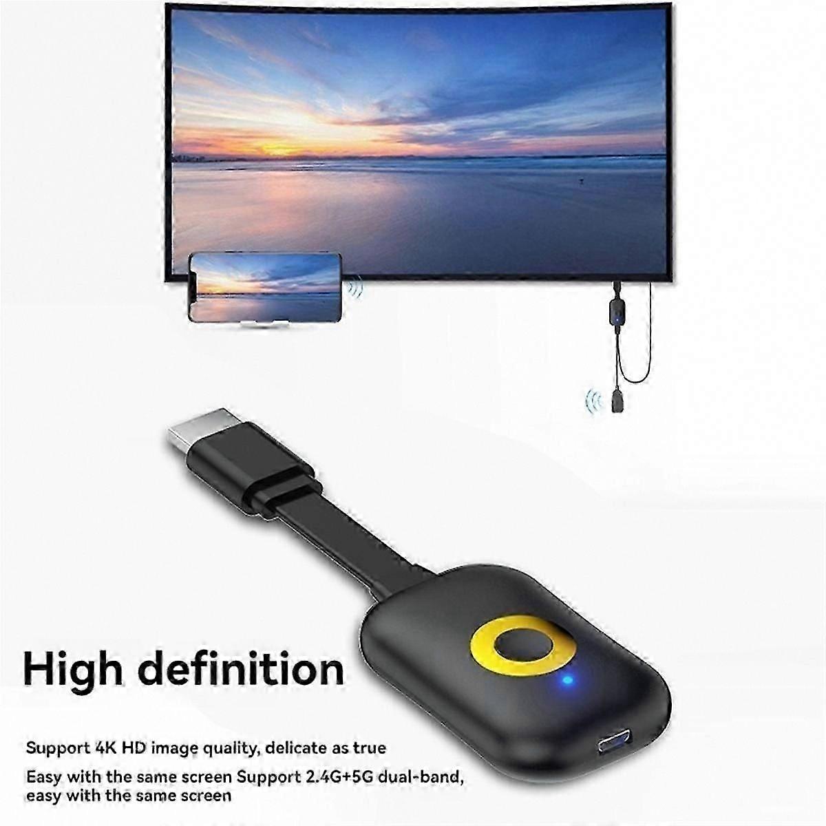 4K Wireless Projector Receiver, 2.4G/5G WiFi Display Adapter for Screen Mirroring