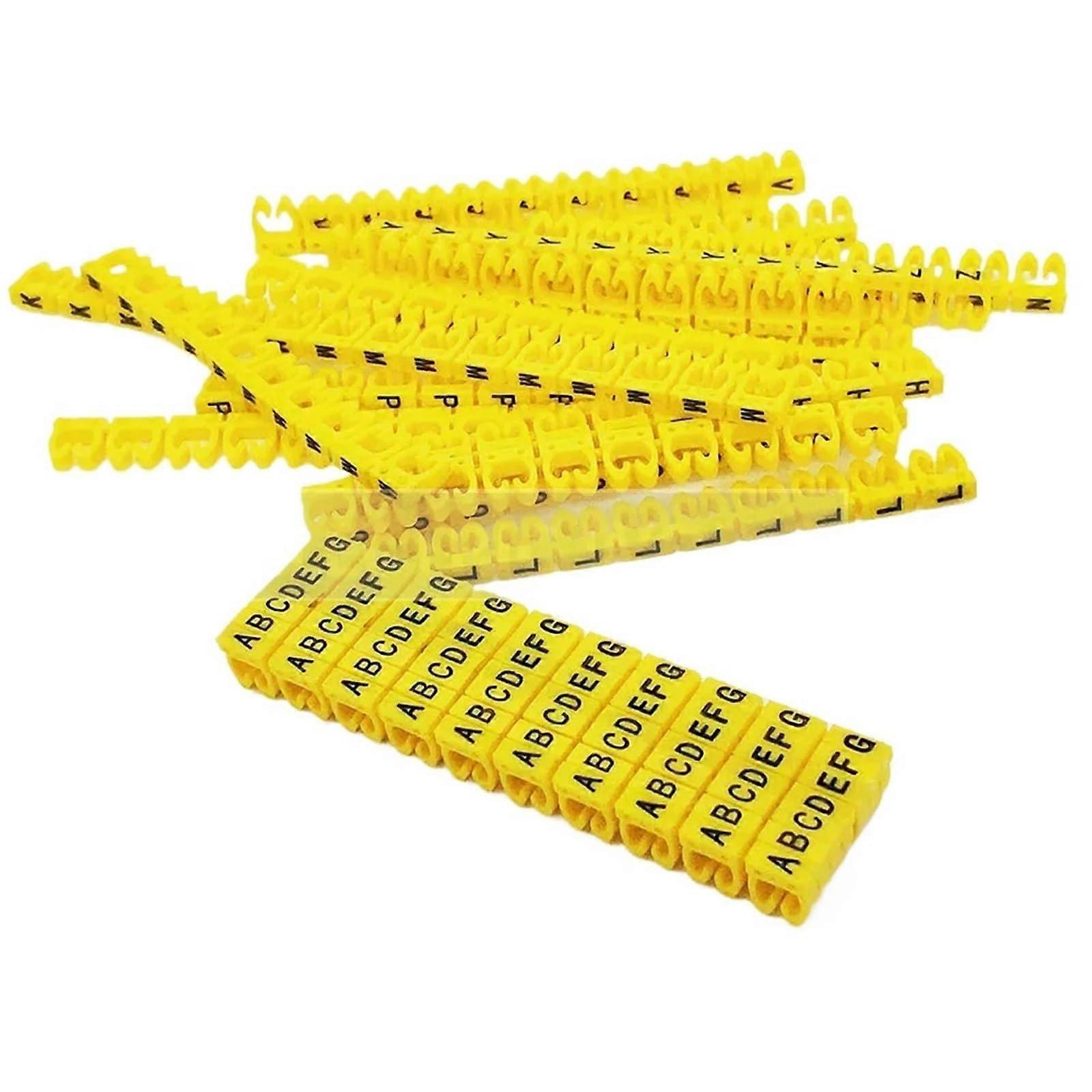 390PCS Clip On Cable Markers Nylon Wire Markers Set AZ Yellow for Quick Cable Identification