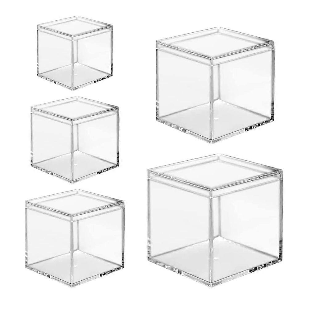5Pcs Acrylic Candy Boxes for Storage Use Transparent Sweets Containers