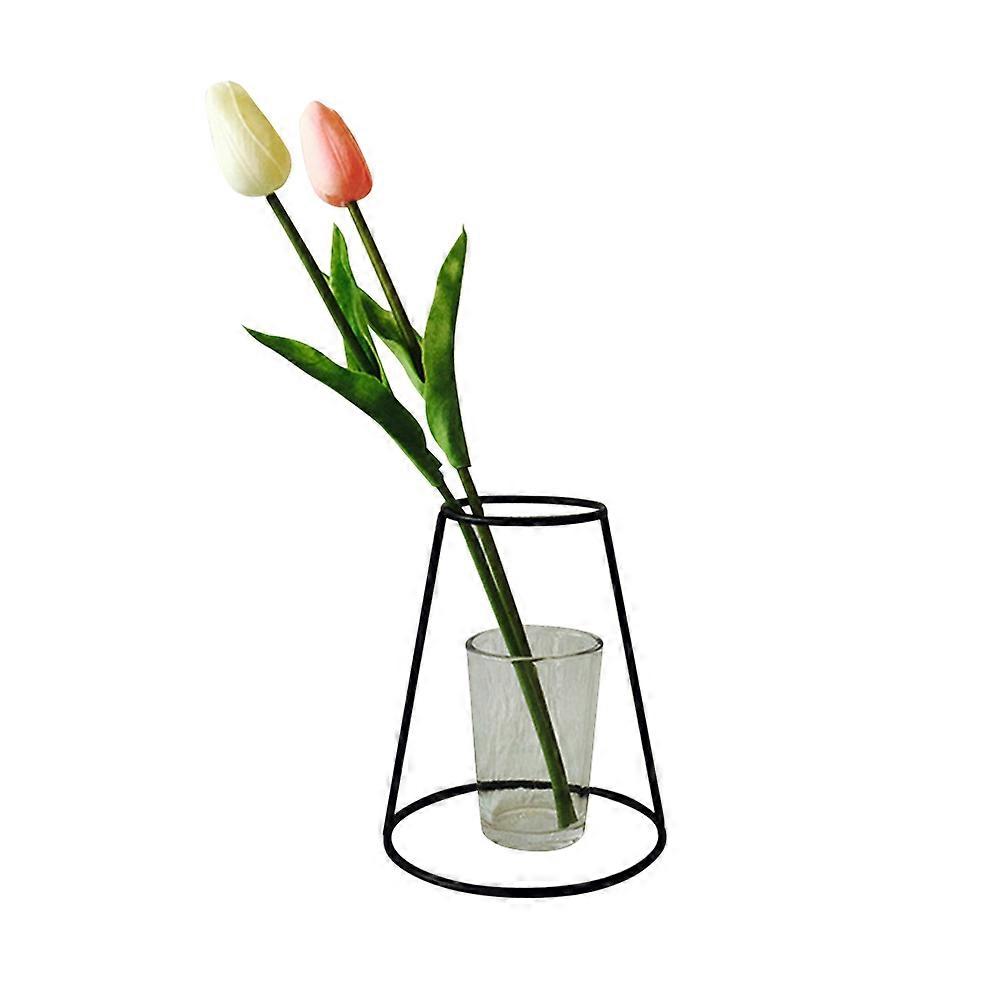 Wrought Iron Flower Stand Modern Style Home Decor Rectangular Shape Black 1Set