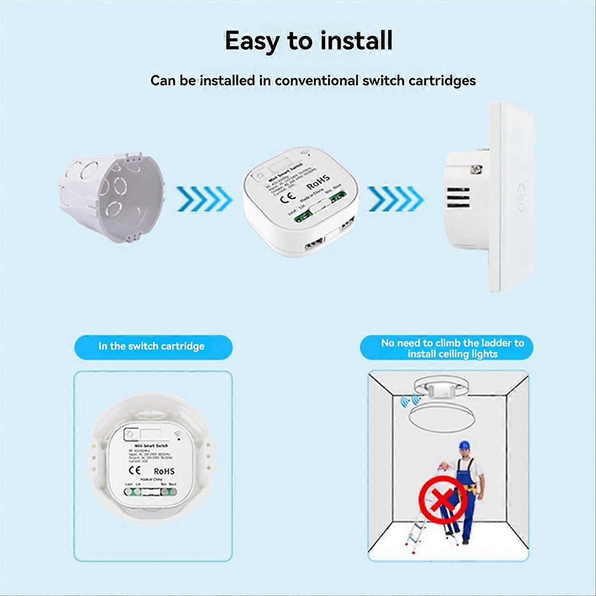 Self Powered Wireless Light Switch and Receiver Kit