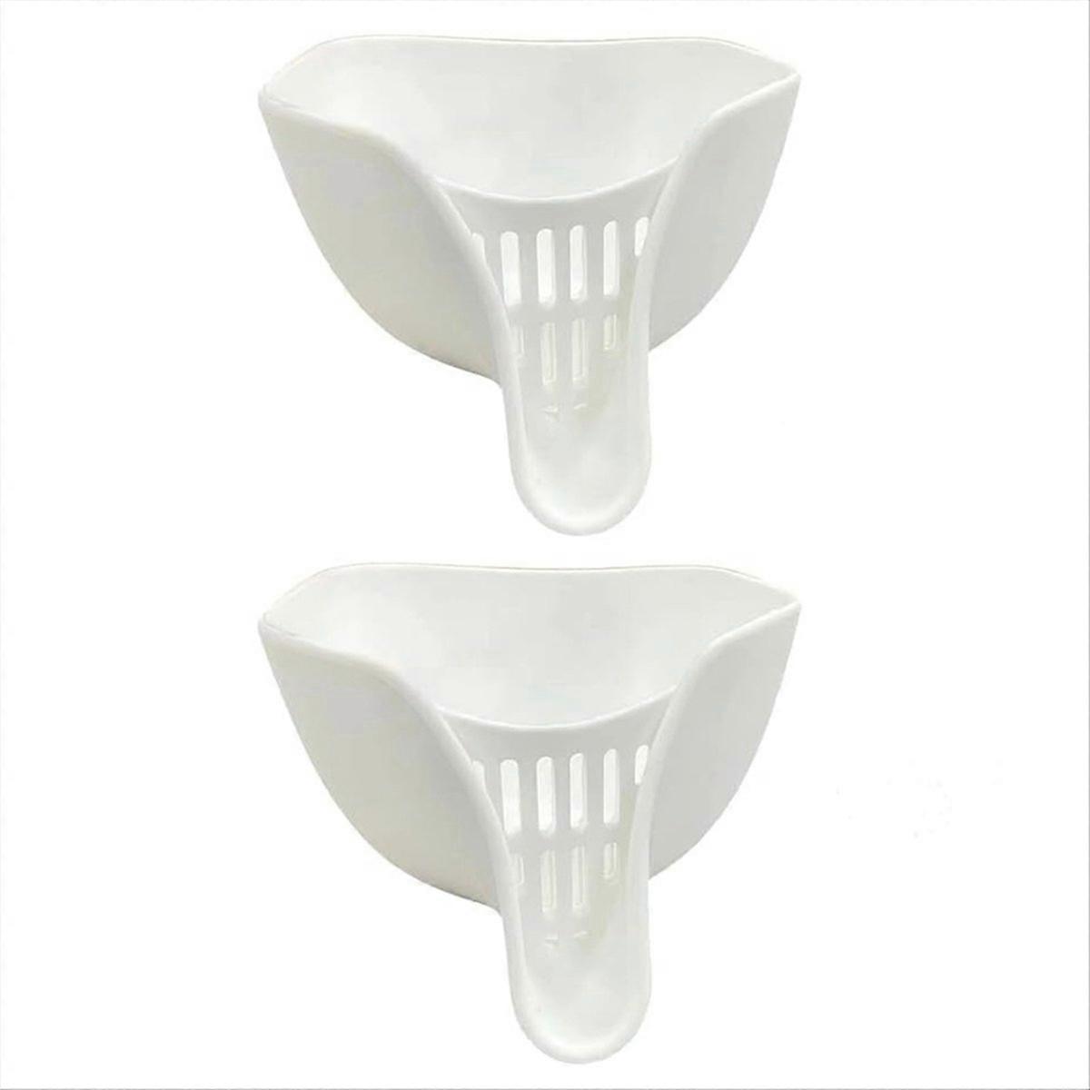 2Pcs Multi-Function Water Filter Basket With Spout,Drain Basket,White
