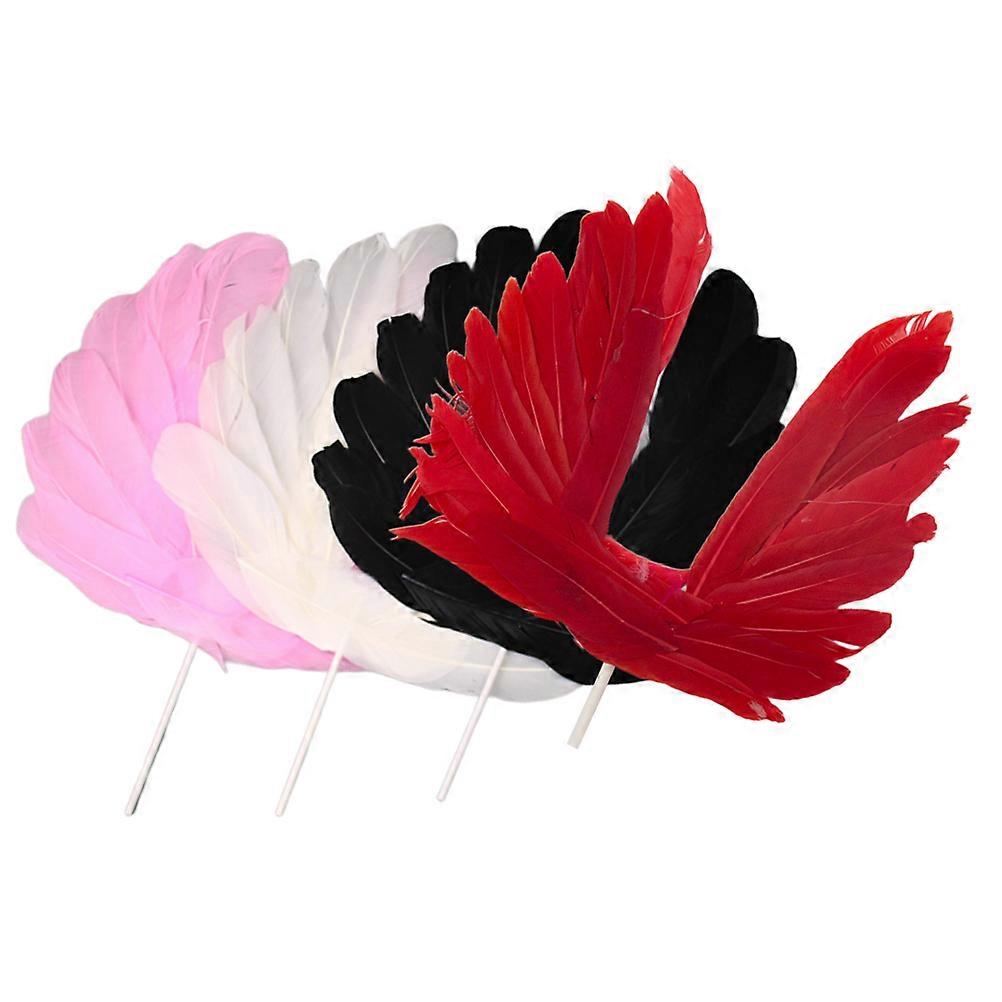 Decorative Cake Topper Wing Shape Insert Cards for Birthday Celebration 4Pcs