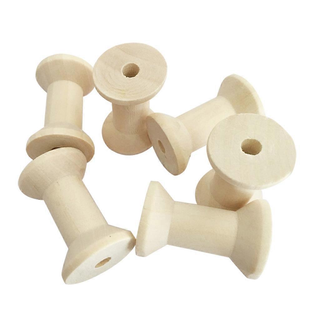 Wooden Thread Spool for Thread 50Pcs Natural Vintage Empty Coils