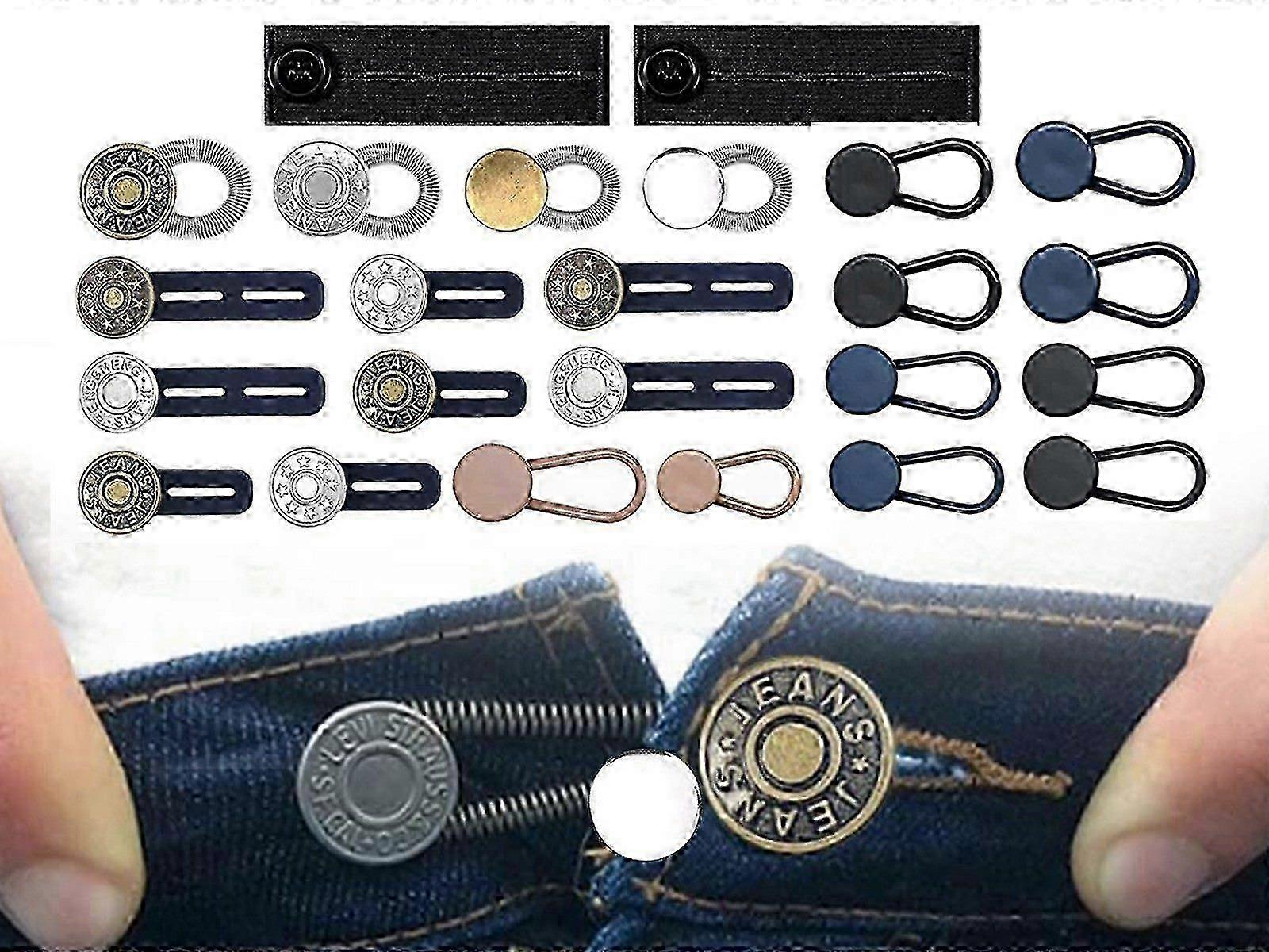 Invisible waist extender 24pcs elastic button compatible with jeans