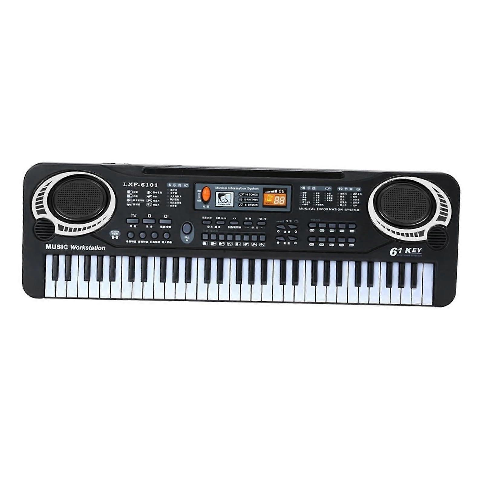61 Keys Electronic Keyboard Piano with Microphone, Rhythm Patterns, Recording Function for Beginners