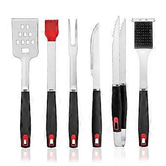 Set di utensili da cucina da campeggio in acciaio inossidabile, 6 pezzi, accessori per barbecue all'aperto, colore bianco.