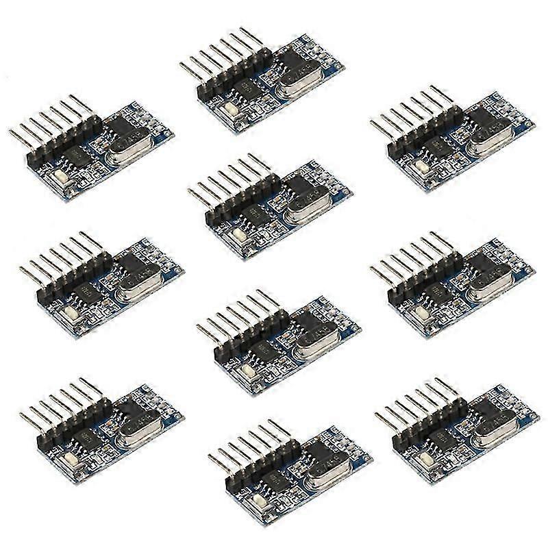 10PCS 433Mhz RF Receiver Learning Code Decoder Module 433 Mhz Wireless 4-Channel Output for Remote Controls Encoding simple