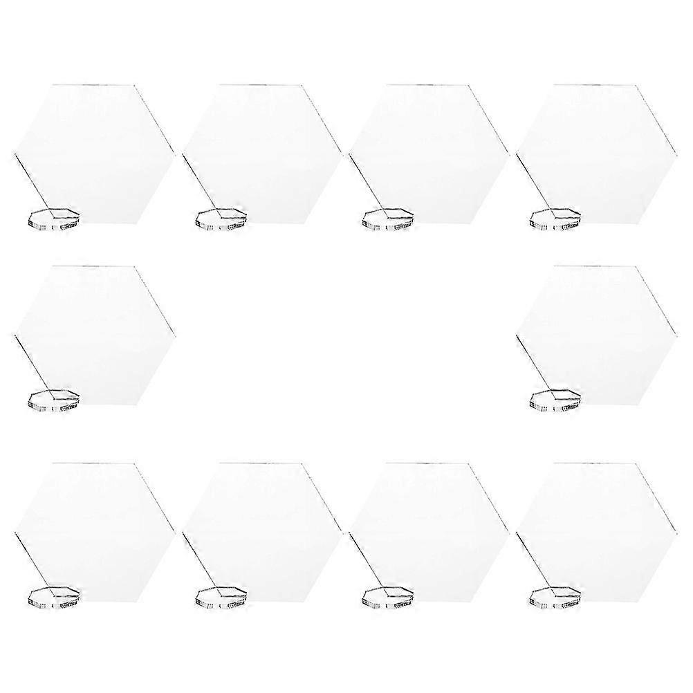 Transparent Acrylic Hexagonal Blank Board Table Holder for Displaying 10Pcs