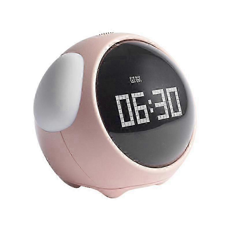 Digital Alarm Clock Precise Snooze Function Voice Control Night Light Cute Expression Children Pixel