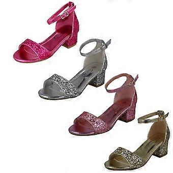 Ragazze Spot su Mid Heel Glitter Sandali H1107