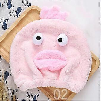 Dww-douchemuts, 1 stuk roze cartoon douchemuts, douchehanddoek en spa-douchemuts, drooghanddoek, sneldrogende absorberende haarhanddoek voor kinderen
