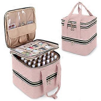 Bolsa organizadora removível Dww para 72 frascos de esmalte (15 ml/0,5 fl oz), bolsa de viagem, 3 camadas, organizador de acessórios para unhas.