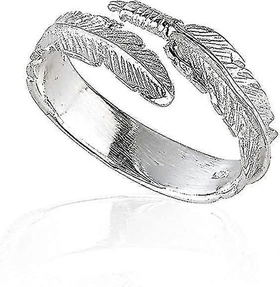 Silver Angel Wing Feather Adjustable Ring-CE