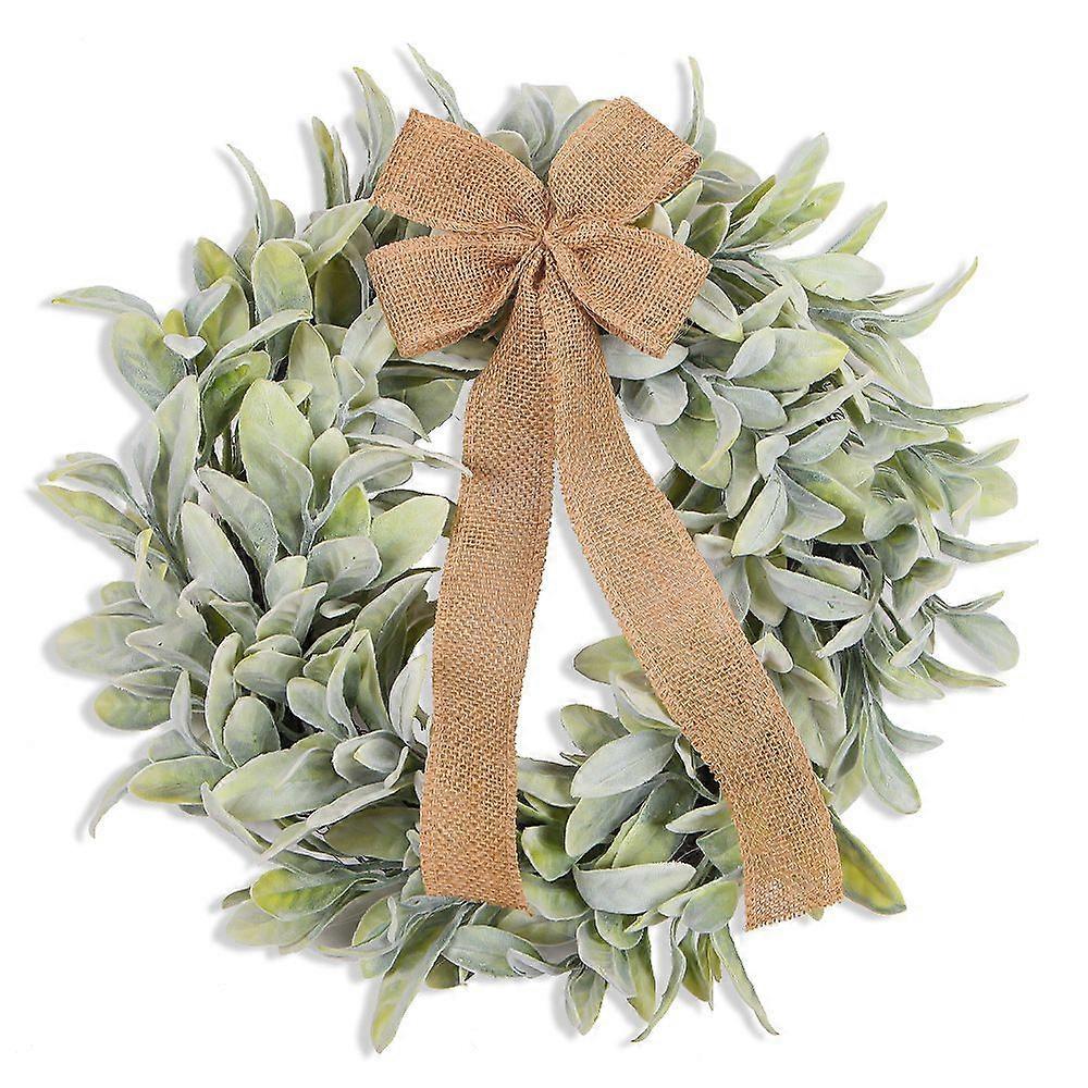 Artificial Eucalyptus Wreath Burlap Bow 40cm Door Decor