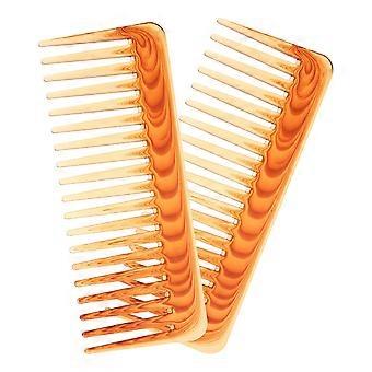 Plastic Wide Tooth Comb Hair Detangling Accessory for Thick Hair 2Pcs