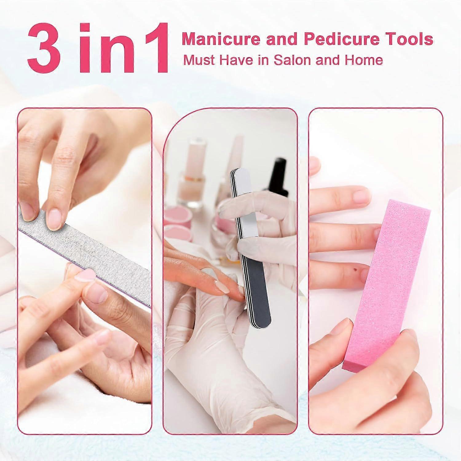Nail Files and Buffer Manicure Tools Kit Rectangular Nail Buffer Block 100/180 Grit Nail File Nail Care File Buffer Tool 10Pcs