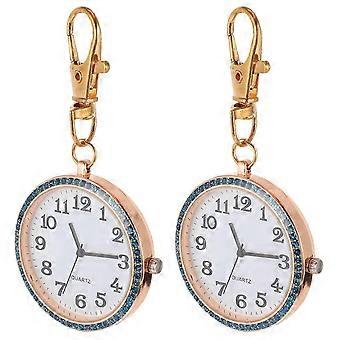 Pocket Watch Key Chain Zinc Alloy Clip on Pocket Watch compatible with Nurse 4Pcs